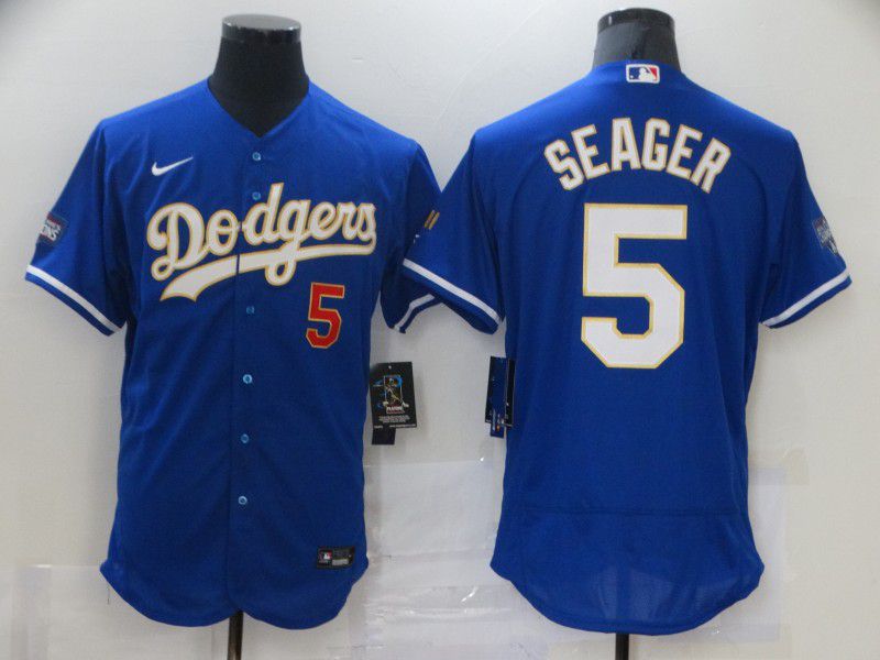 Men Los Angeles Dodgers #5 Seager Blue Elite 2021 Nike MLB Jersey->women mlb jersey->Women Jersey